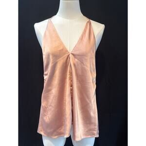 Women’s Obando Silk Champagne Adjustable Tank Top Sz 8
